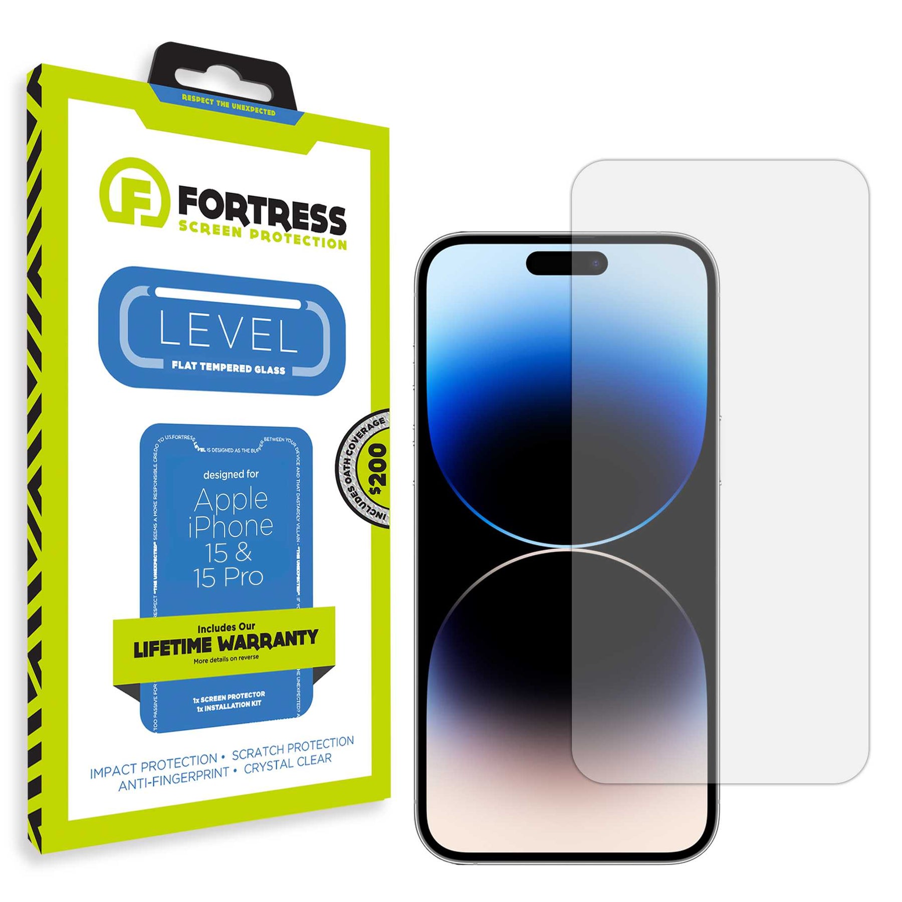 Fortress iPhone 15 Screen Protector Scooch Screen Protector