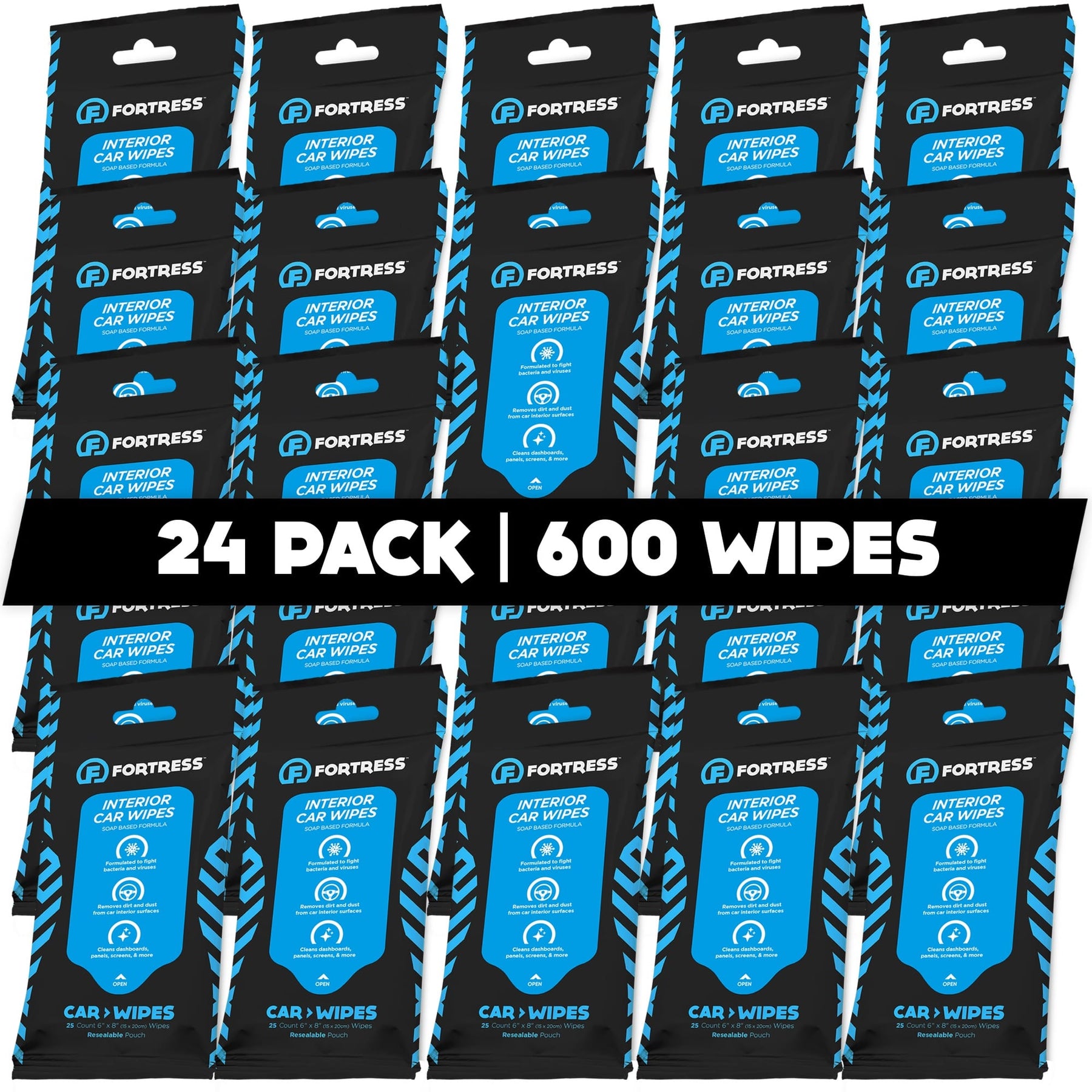 Car Wipes (25 ct.) To-Go Cleaning Wipes for Car Interiors - Bulk Deals