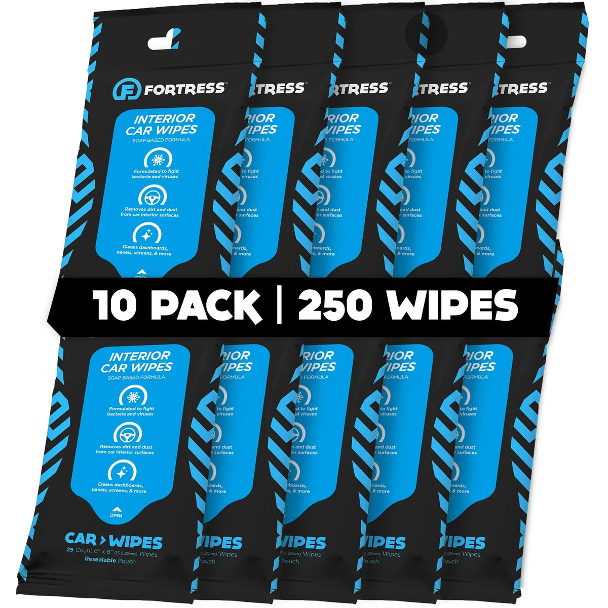 Car Wipes (25 ct.) To-Go Cleaning Wipes for Car Interiors - Bulk Deals