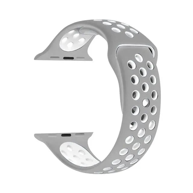 Fortress Fortress Apple Watch Band - 6/SE/5/4/3/2/1 (38MM or 40MM) Sport-SM-GrayWhite Watch Band 14.99