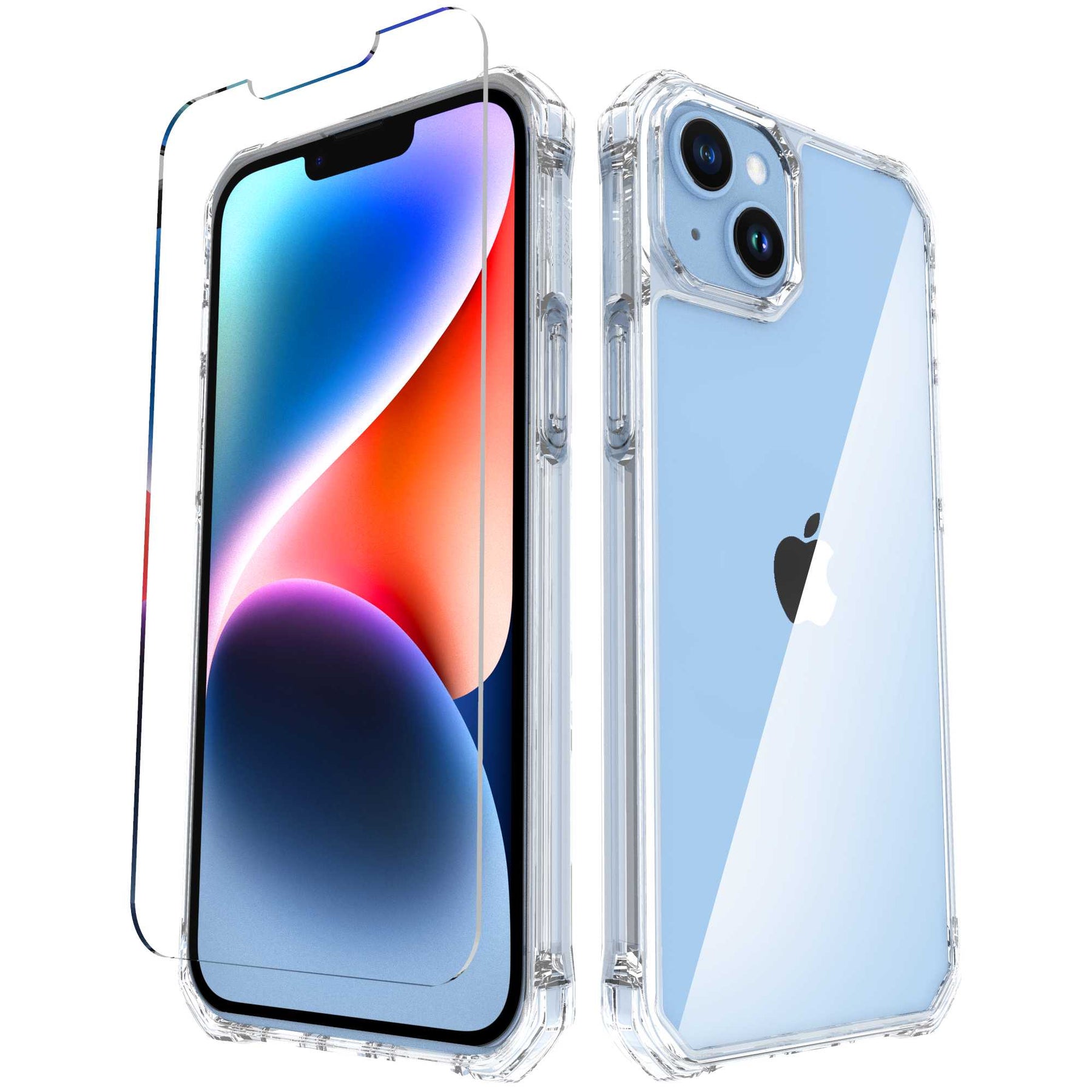 Multicolored logo transparent iPhone 14 Plus case