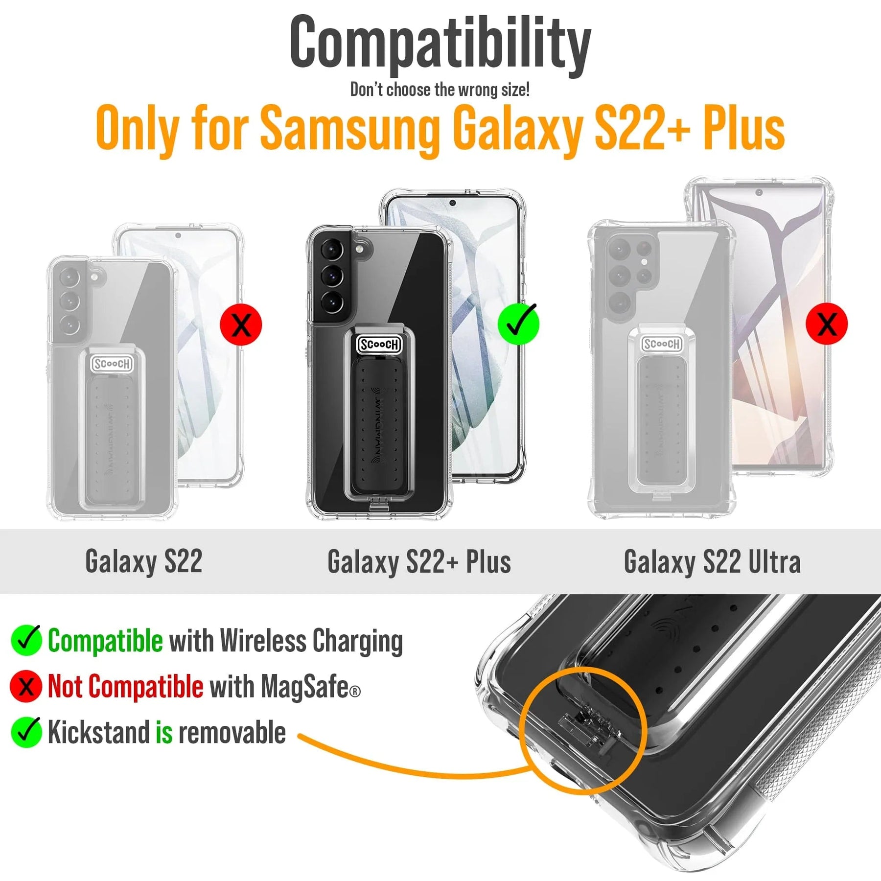 Scooch Wingman Clear Samsung Galaxy S23 Ultra Case - 5-in-1 Military